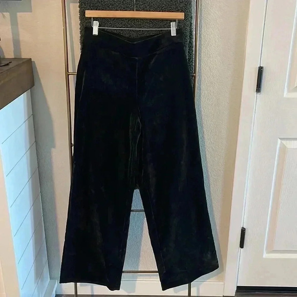 NWT Loft Black Ribbed Velour Pants - Picture 1 of 6